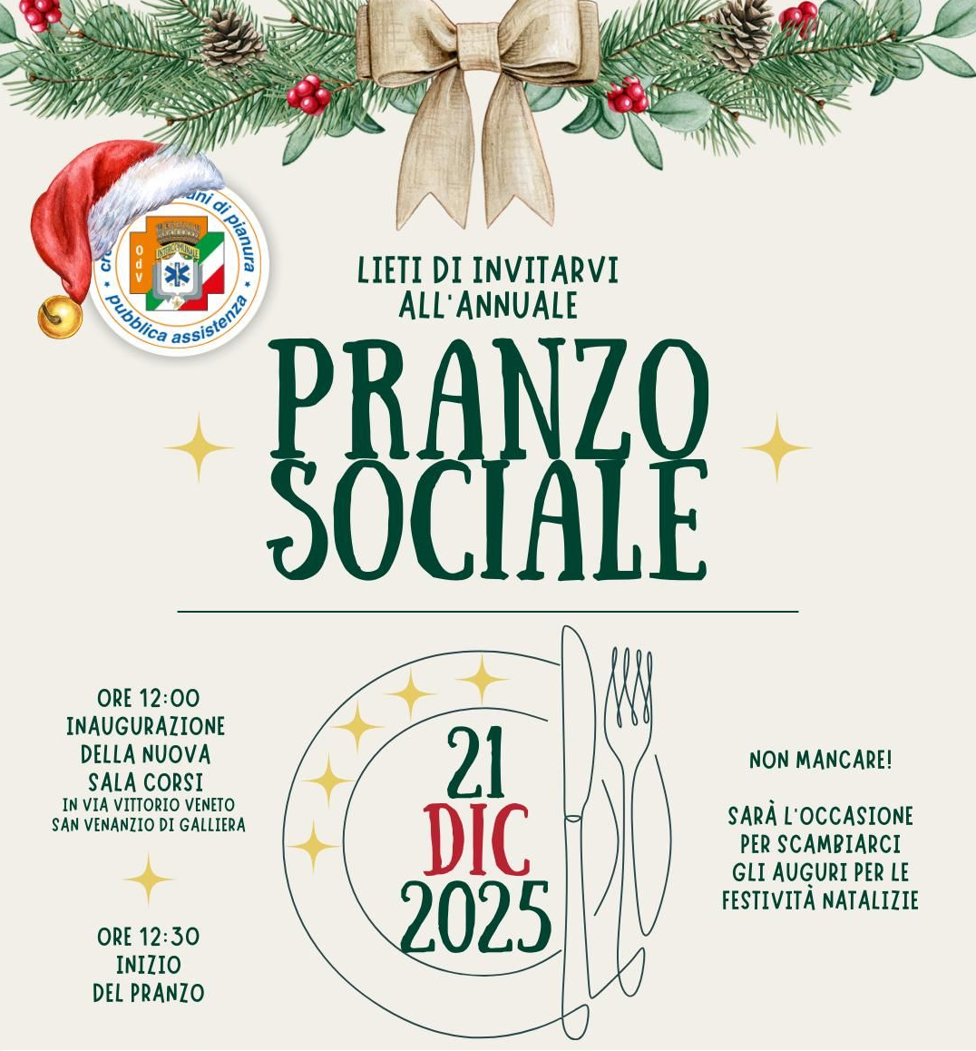 Pranzo Sociale 2025 e Inaugurazione della Nuova Sala Corsi